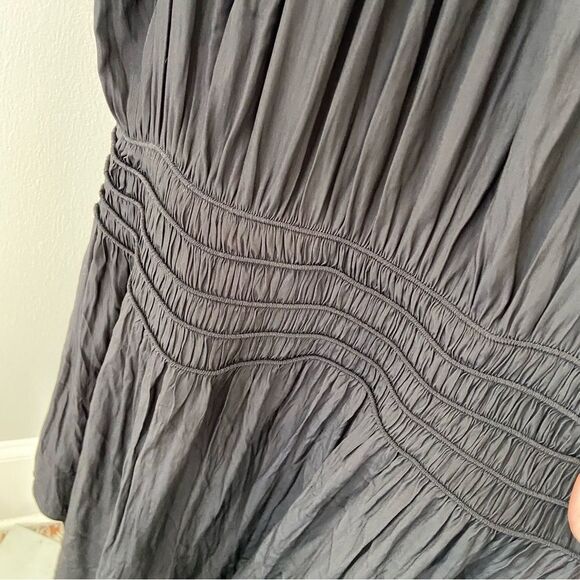 NWT Ramy Brook Audrey Sleeveless Halter Drop Waist Midi Dress Black size Large - Picture 9 of 12